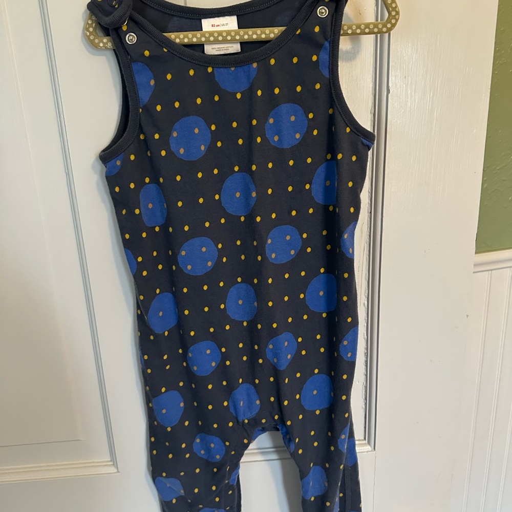 Blue and Yellow Polka Dot Jumpsuit